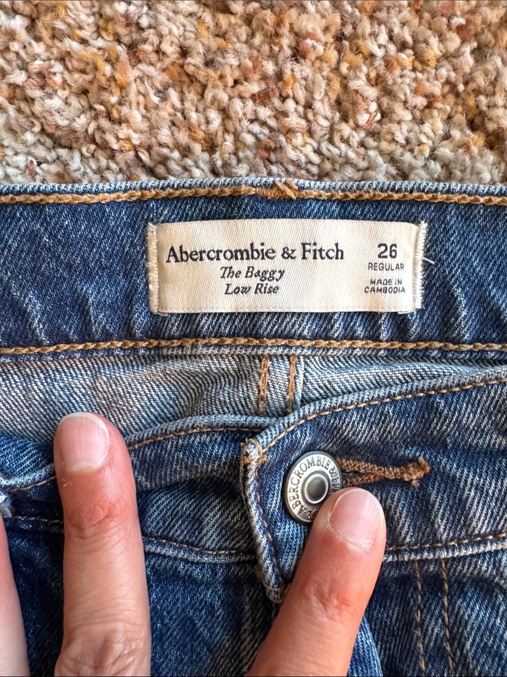 Abercrombie & Fitch Dark Blue Straight-Leg Jeans, 26 regular - Picture 3 of 3